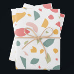 Modern pastel terrazzo pattern wrapping paper sheet<br><div class="desc">Pastel terrazzo modern design. Fully customisable: you can change the pattern colours if you like.</div>
