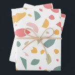 Modern pastel terrazzo pattern wrapping paper sheet<br><div class="desc">Pastel terrazzo modern design. Fully customisable: you can change the pattern colours if you like.</div>