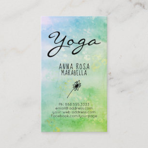 *~* Modern Pastel Turquoise Green Daisy Yoga Reiki Business Card