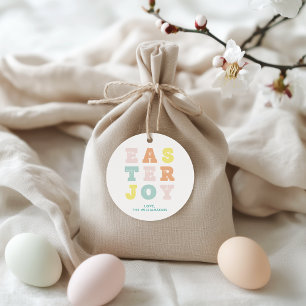 Modern Pastel Typographic Easter Favour Tags
