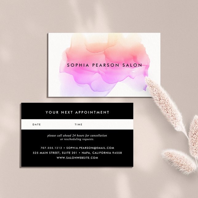 Modern Pastel Watercolor Blot | Appointment Card (Creator Uploaded)