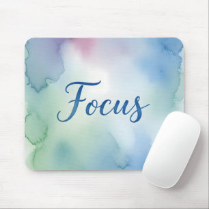 Modern Pastel Watercolor Focus Motivational Mouse Mat