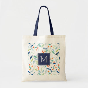 Modern Pastel Watercolors Botanical Pattern Tote Bag