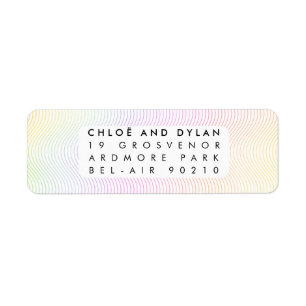 Modern Pastel Wavy Guilloché Return Address