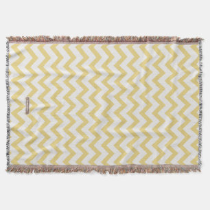 Modern pastel yellow and white chevron pattern throw blanket