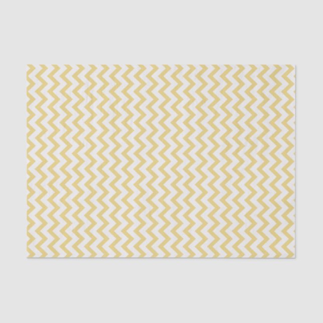 Modern pastel yellow and white chevron pattern tissue paper (Front)