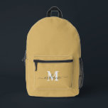 Modern Pastel Yellow Custom Monogram Name Printed Backpack<br><div class="desc">Modern Pastel Yellow Custom Monogram Name Printed Backpack</div>