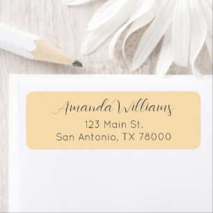 Modern Pastel Yellow Return Address