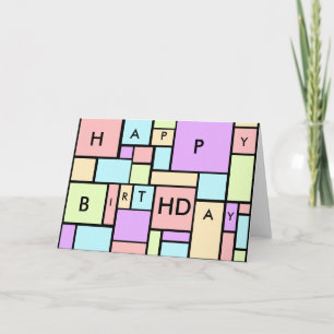 Modern Pastels Pattern Birthday Card