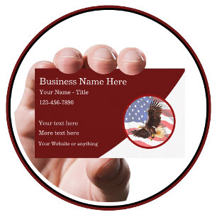 Modern Patriotic American Veterans Theme Business Card