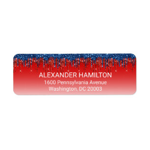 Modern Patriotic Glitter Drip Return Address