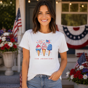 Modern Patriotic Ice Cream Personalised Women’s T-Shirt