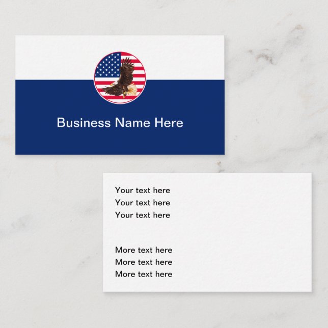 Modern Patriotic Themed Business Cards (Front/Back)