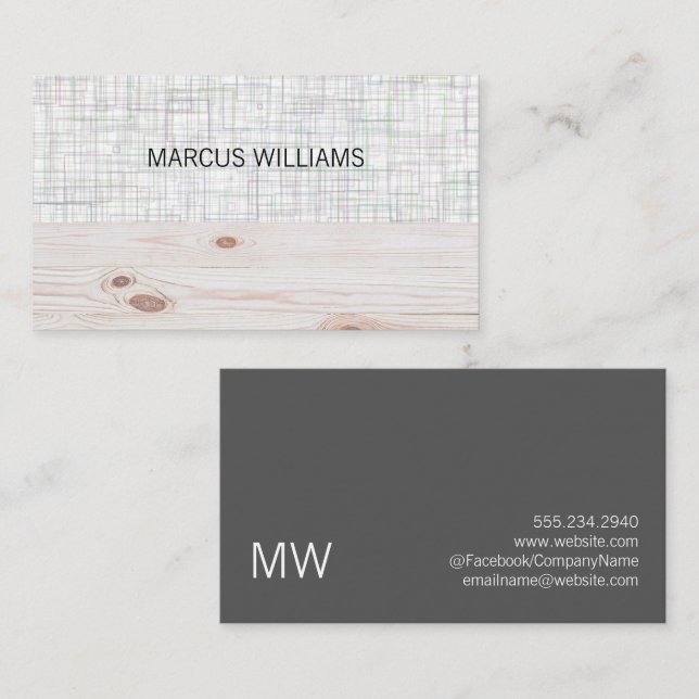 Modern Pattern Artistic | Wood Business Card (Front/Back)