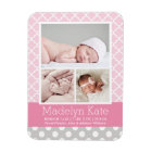 Modern Pattern Baby Girl Pink Gray Photo Birth