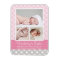 Modern Pattern Baby Girl Pink Gray Photo Birth