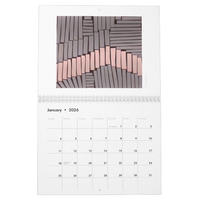 modern pattern calendar (Jan 2026)