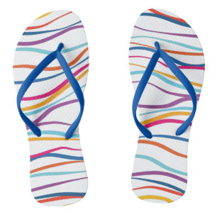 Modern Pattern Coloured Waves   Flip Flops