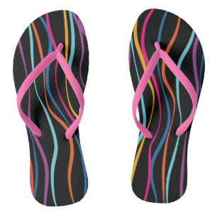 Modern Pattern Coloured Waves   Flip Flops
