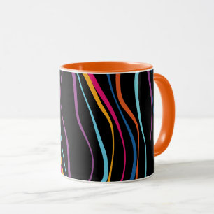 Modern Pattern Coloured Waves Mug