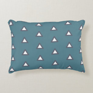 Modern Pattern Elegant Trendy Teal Blue White Decorative Cushion
