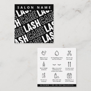 Modern Pattern Eyelash Extensions Lash Aftercare  Square Business Card