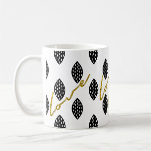 Modern Pattern Gold Love script Coffee Mug