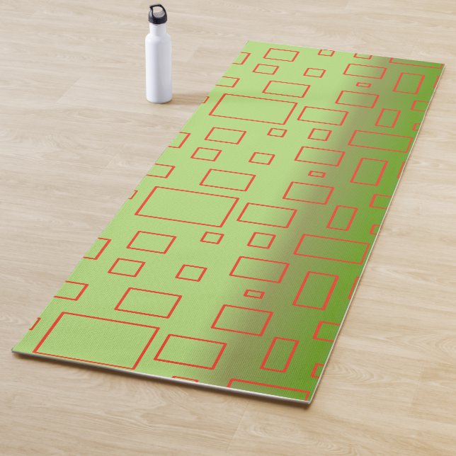 Modern Pattern Green Geometric Design Yoga Mat (In Situ)