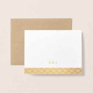 Modern Pattern Monogram Note Card