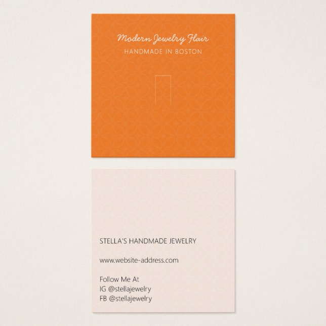 Modern Pattern Orange Ring Display Card (Front & Back)