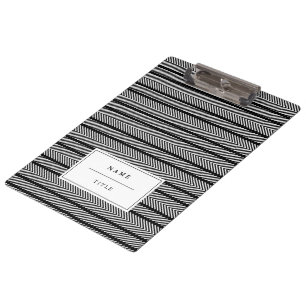 Modern Pattern Personalised Clipboard - Black