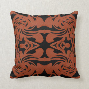 Modern Pattern Pillow-Home-Burnt Orange/Black Cushion