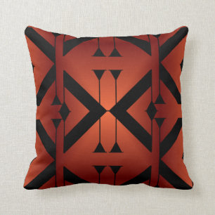 Modern Pattern Pillow-Home -Copper/Black Cushion