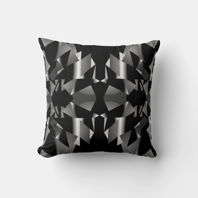 Modern Pattern Pillow-Home Decor-Black/White/Grey Cushion (Front)
