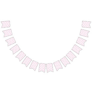 Modern Pattern Pink White Stars Bunting