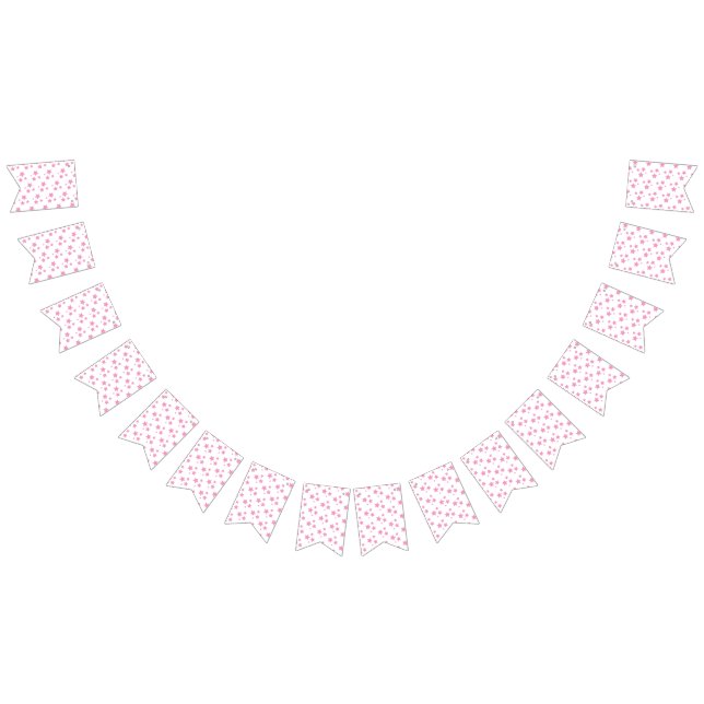 Modern Pattern Pink White Stars Bunting (All)