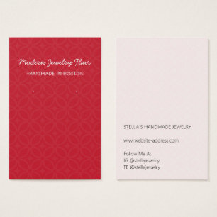 Modern Pattern Red Earring Display Card