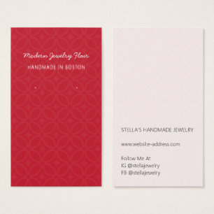 Modern Pattern Red Earring Display Card