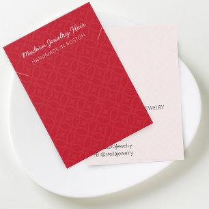 Modern Pattern Red Necklace Display Card