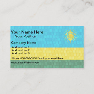 Modern Pattern Rwandan Flag Business Card