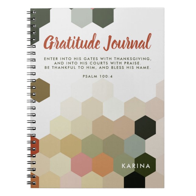 Modern Pattern Scripture Gratitude Journal (Front)