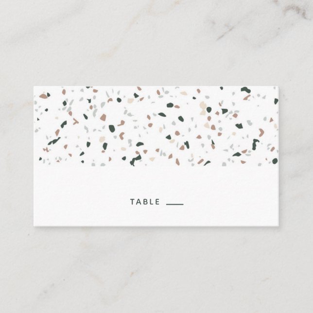 Modern Pattern Terrazzo Place Card Escort Card (Front)
