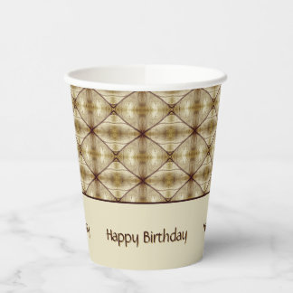 Modern Pattern With Dark Brown Accents Paper Cups