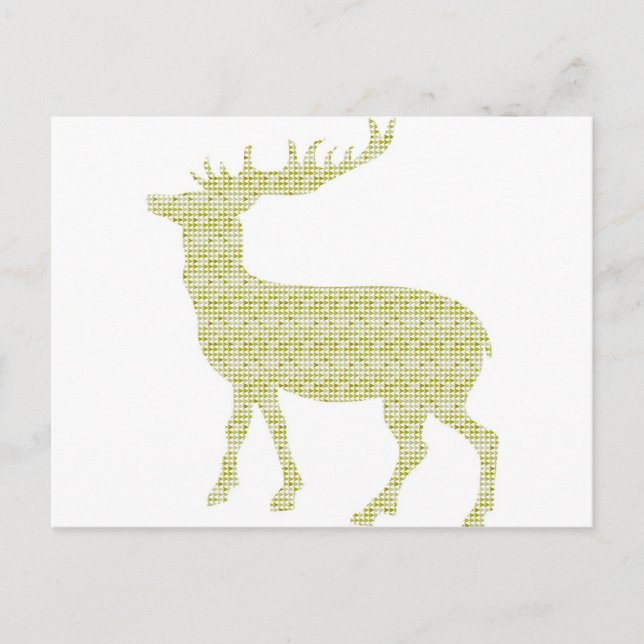 Modern patterned deer postcard (Front)