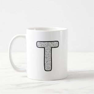 Modern Patterned Letter P Monogram Ceramic Mug