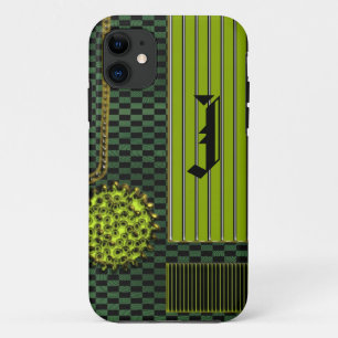 Modern patterns case with metal looking parts