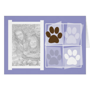 Modern Paw Print Dog Photo Cards