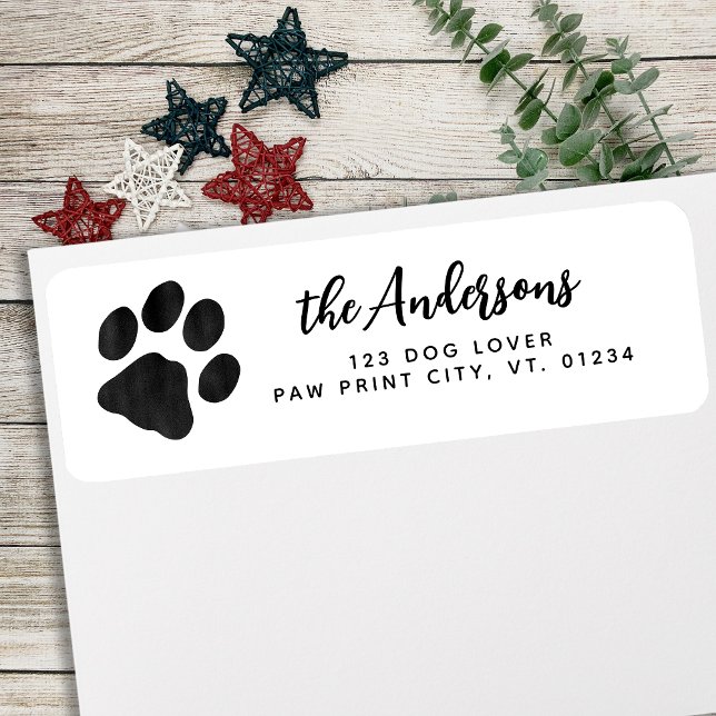 Modern Paw Print Personalised Return Address (Creator Uploaded)