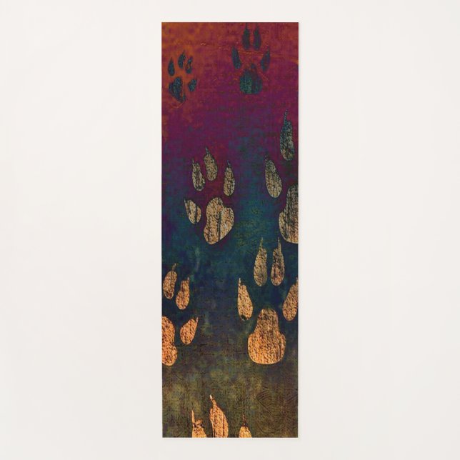 Modern paw print pets pattern. yoga mat (Front)