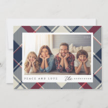 Modern Peace and Love Christmas Family Photo